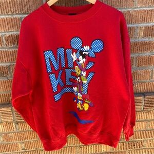 Vintage Disney Sweatshirt Mickey Mouse Daffy Duck Goofy Crewneck 90s M/L